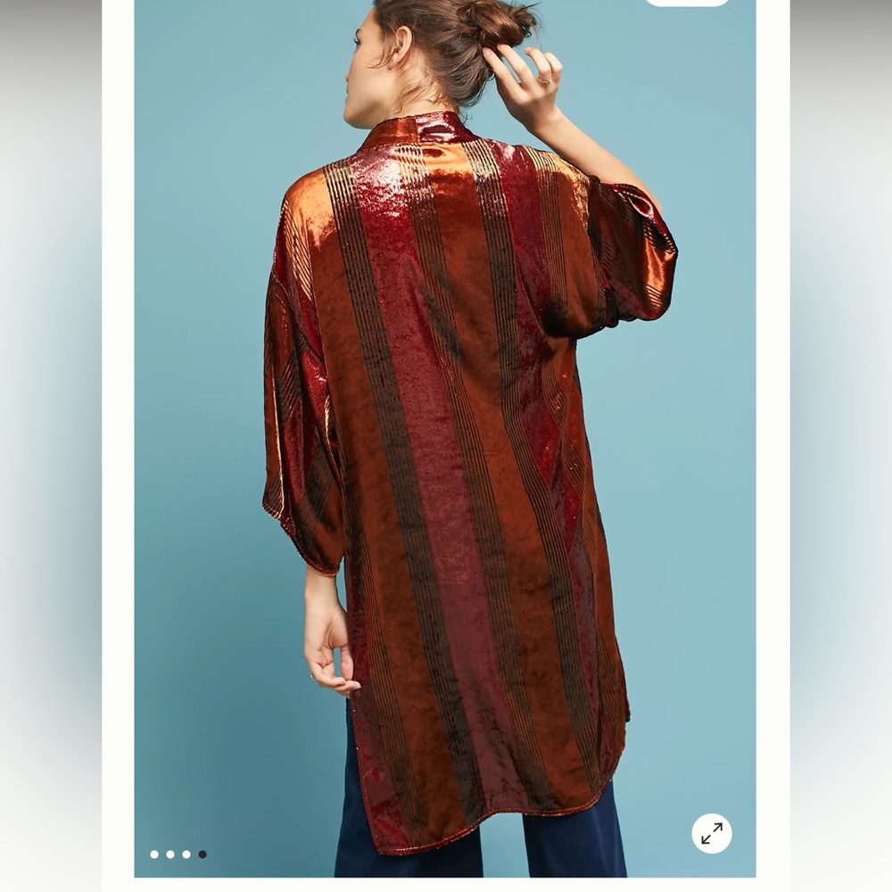 Anthropologie ett:twa Longline Velvet Kimono Jacket, size M/L